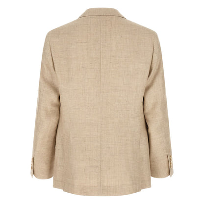 Brunello Cucinelli Beige Silk Two-Piece Suit