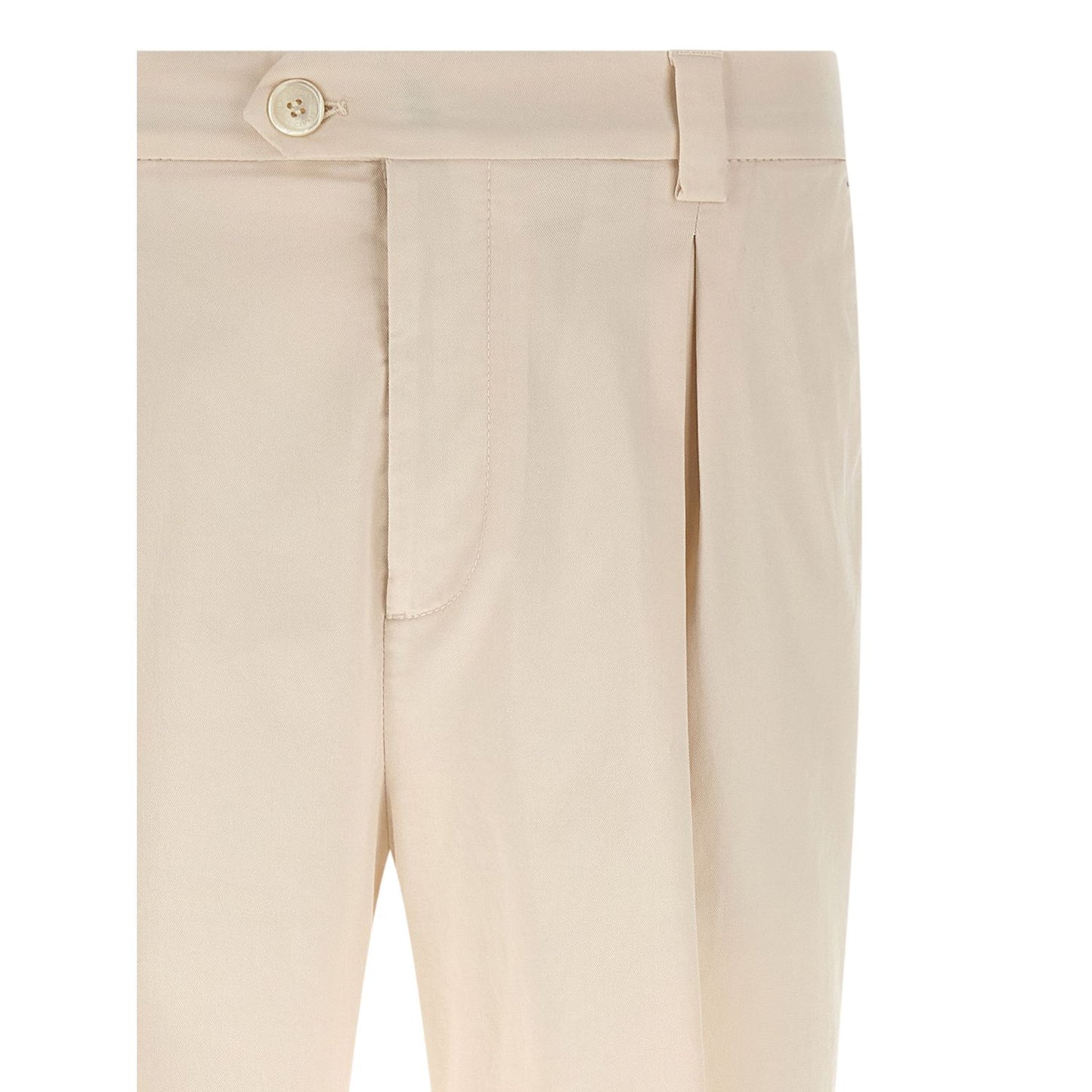 Brunello Cucinelli White Cotton Casual Pants