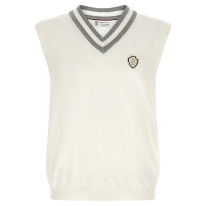 Brunello Cucinelli White Cotton Sweatshirt