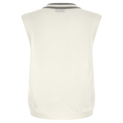 Brunello Cucinelli White Cotton Sweatshirt