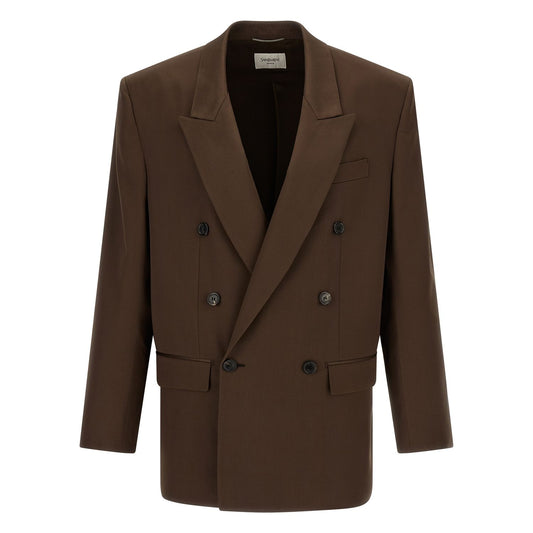 Saint Laurent Brown Silk Blazer