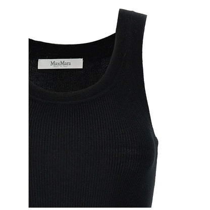 Max Mara Black Virgin Wool Sleeveles T-Shirt