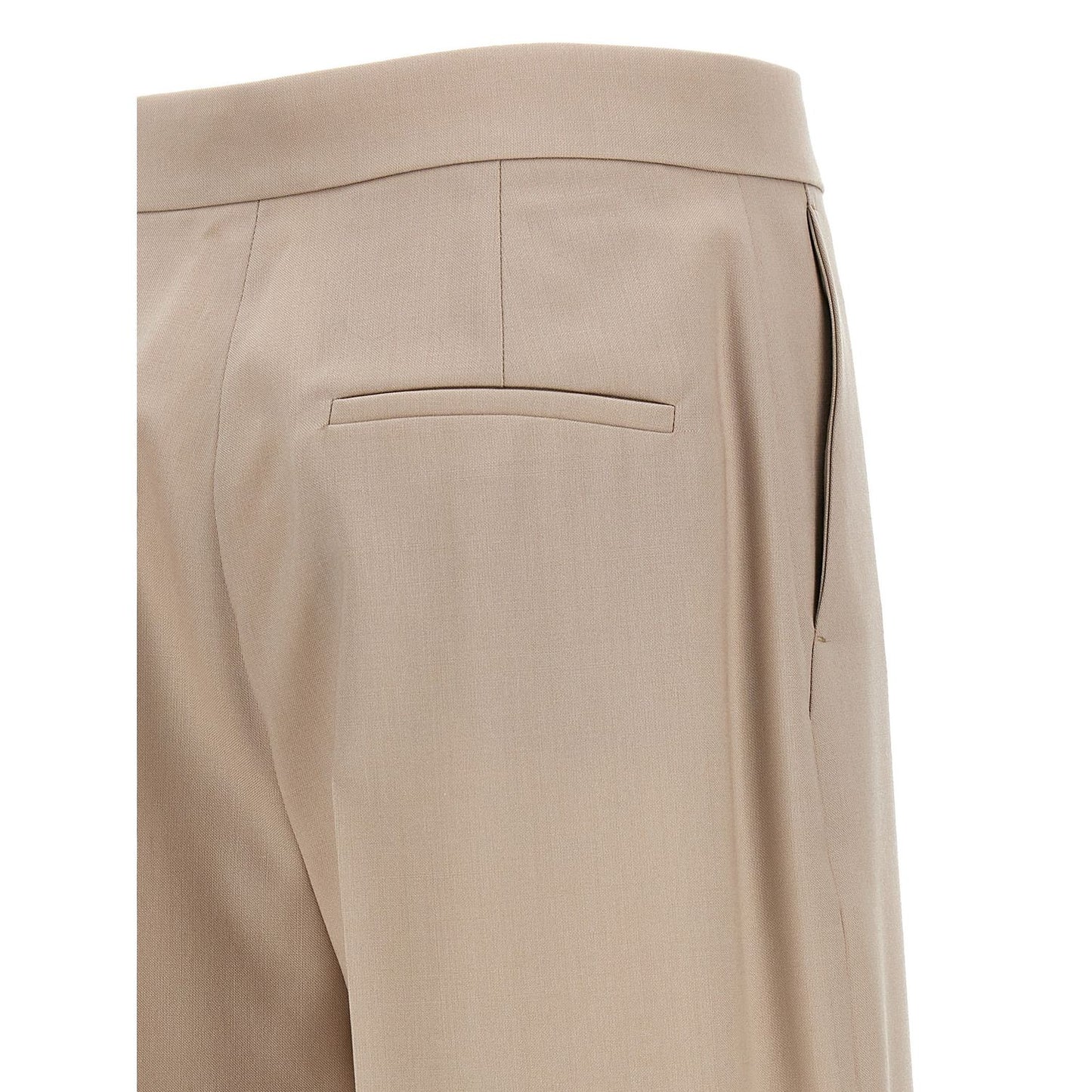 Max Mara Beige Virgin Wool Dress Pants