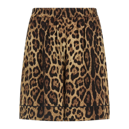 Dolce & Gabbana Brown Silk Bermuda Shorts