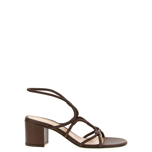 Gianvito Rossi Brown Lamb Leather Platform Sandals