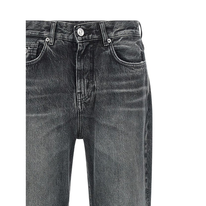 Versace Gray Cotton Straight-Leg Jeans