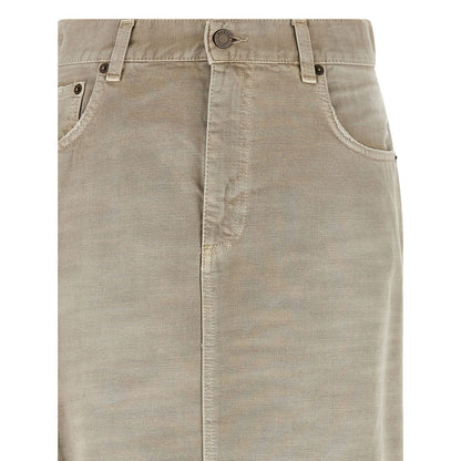 Haikure Gray Cotton Midi Skirt