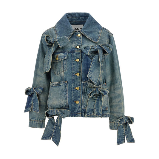 Ganni Blue Organic Cotton Denim Jacket