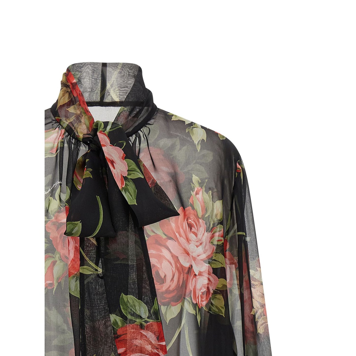 Dolce & Gabbana Black Silk Pattern Shirt