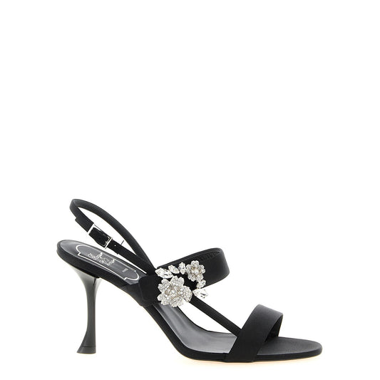Roger Vivier Black Viscose Stiletto Heel Sandals