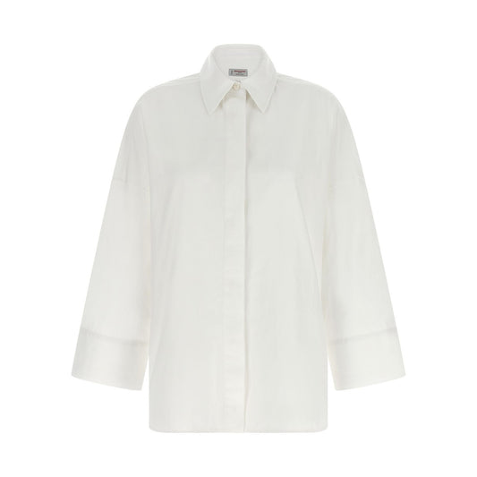 Alberto Biani White Cotton Blouse