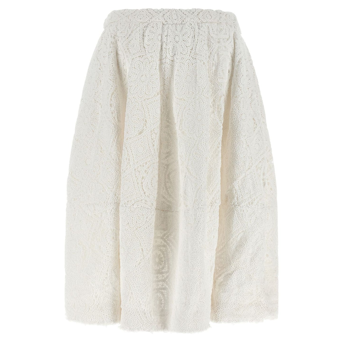 Comme Des Garçons White Cotton Midi Skirt