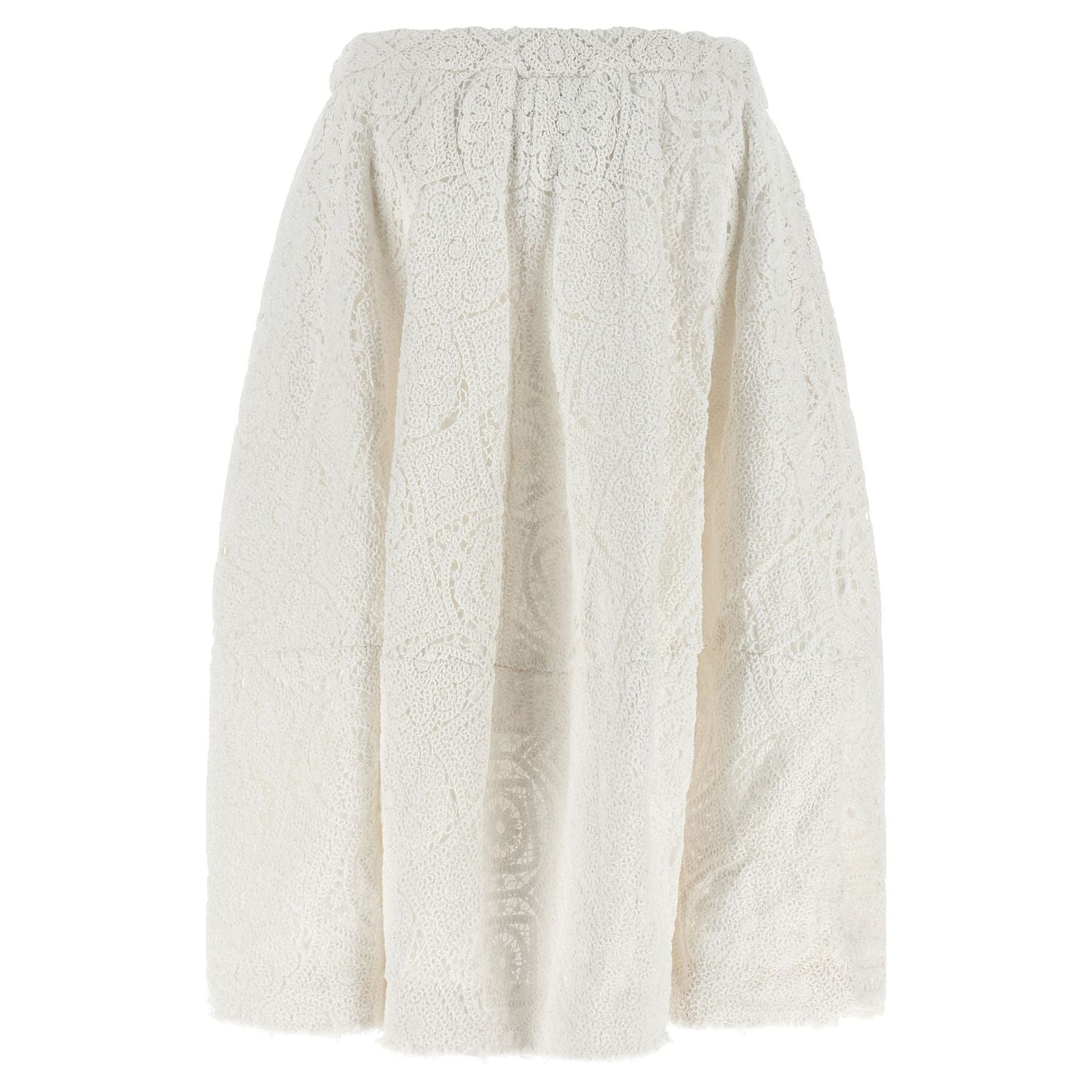 Comme Des Garçons White Cotton Midi Skirt