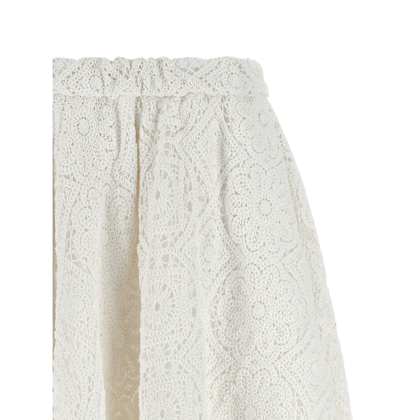 Comme Des Garçons White Cotton Midi Skirt
