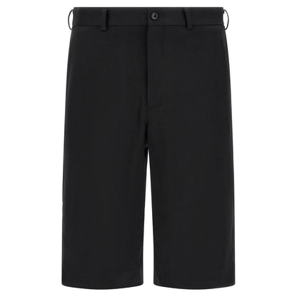 Comme Des Garçons Black Wool Bermuda Shorts