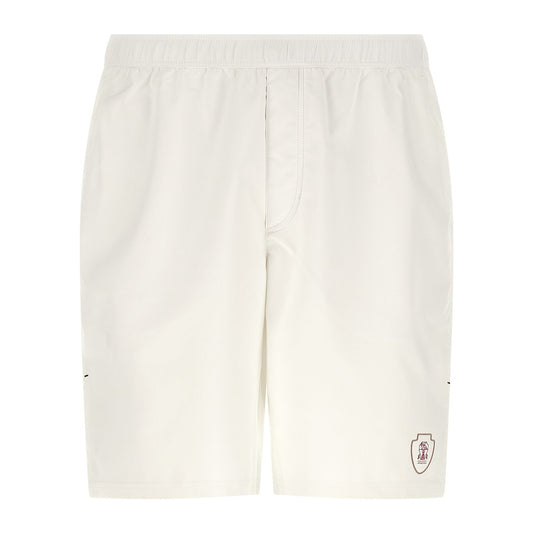 Brunello Cucinelli White Polyester Bermuda Shorts