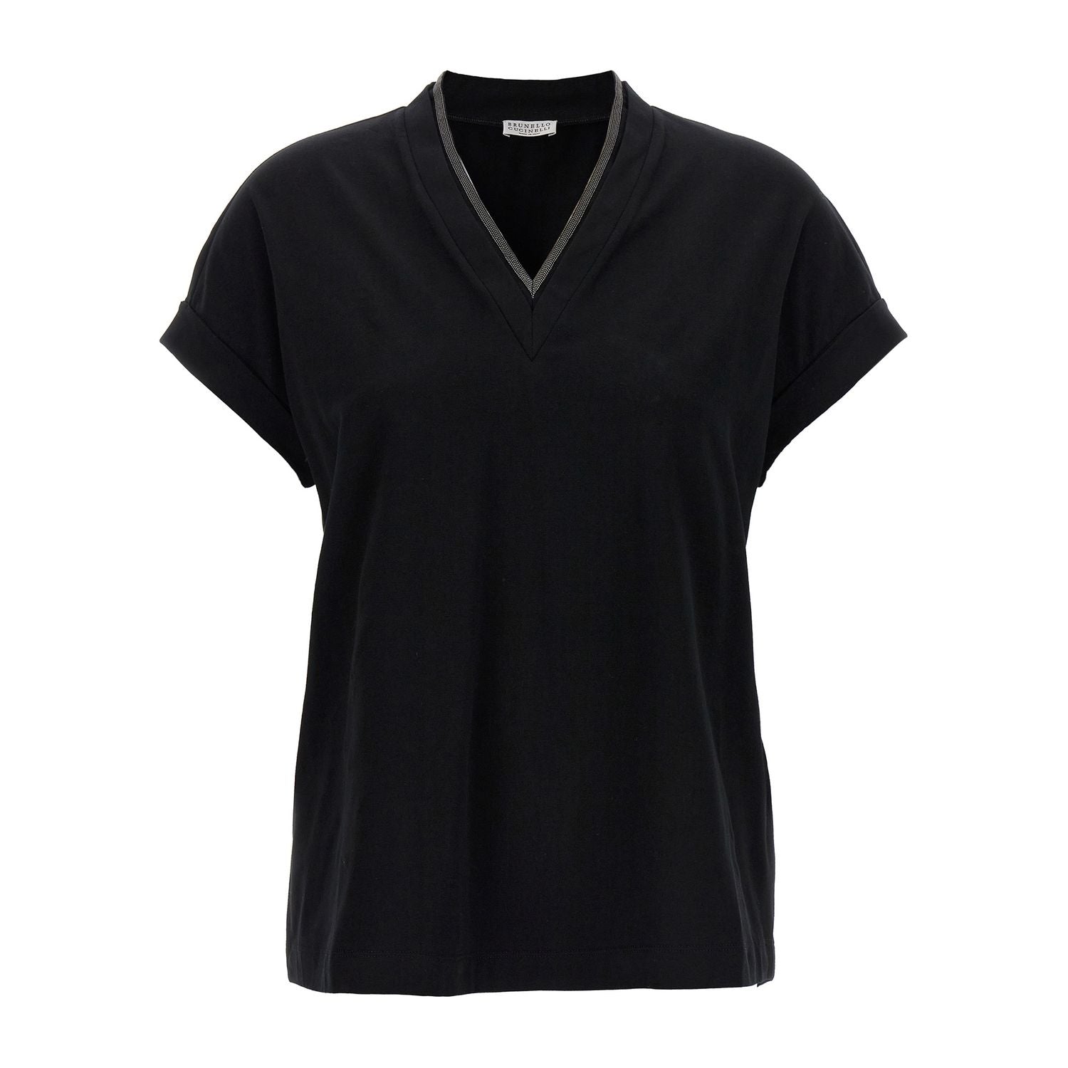 Brunello Cucinelli Black Cotton T-Shirt