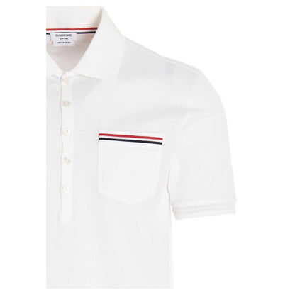Thom Browne White Cotton Polo Shirt