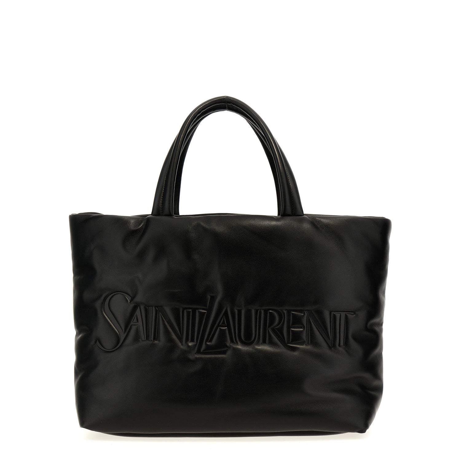 Saint Laurent Black Lamb Leather Tote Bag