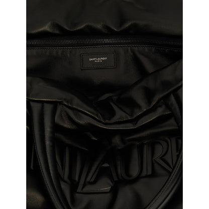 Saint Laurent Black Lamb Leather Tote Bag