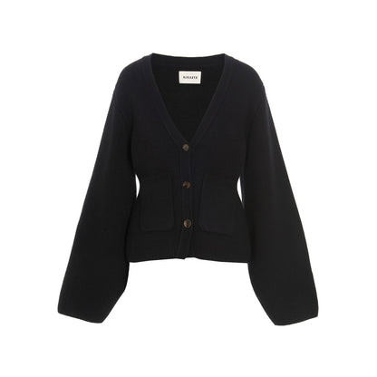 Khaite Black Cashmere Cardigan