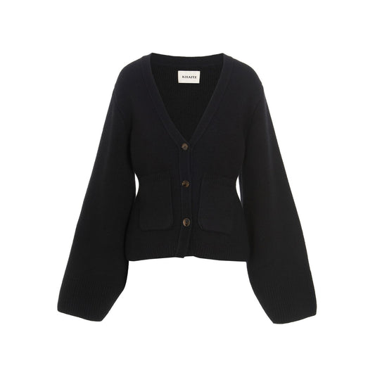 Khaite Black Cashmere Cardigan