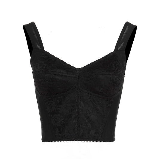 Dolce & Gabbana Black Polyamide Tank Tops