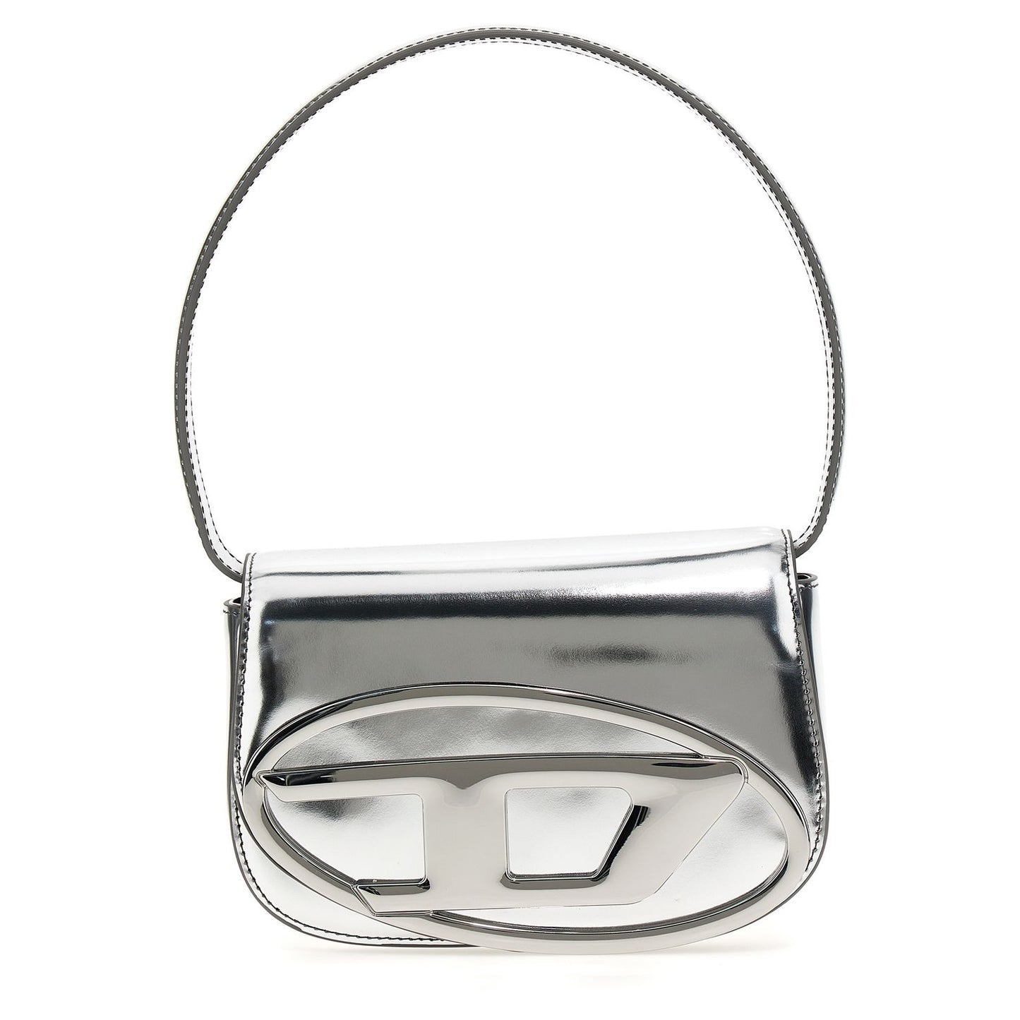Diesel Silver Cowhide Shoulder Bag