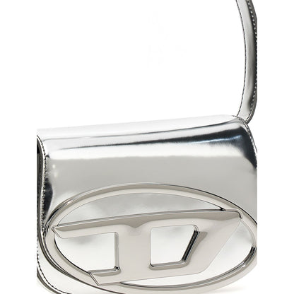 Diesel Silver Cowhide Shoulder Bag