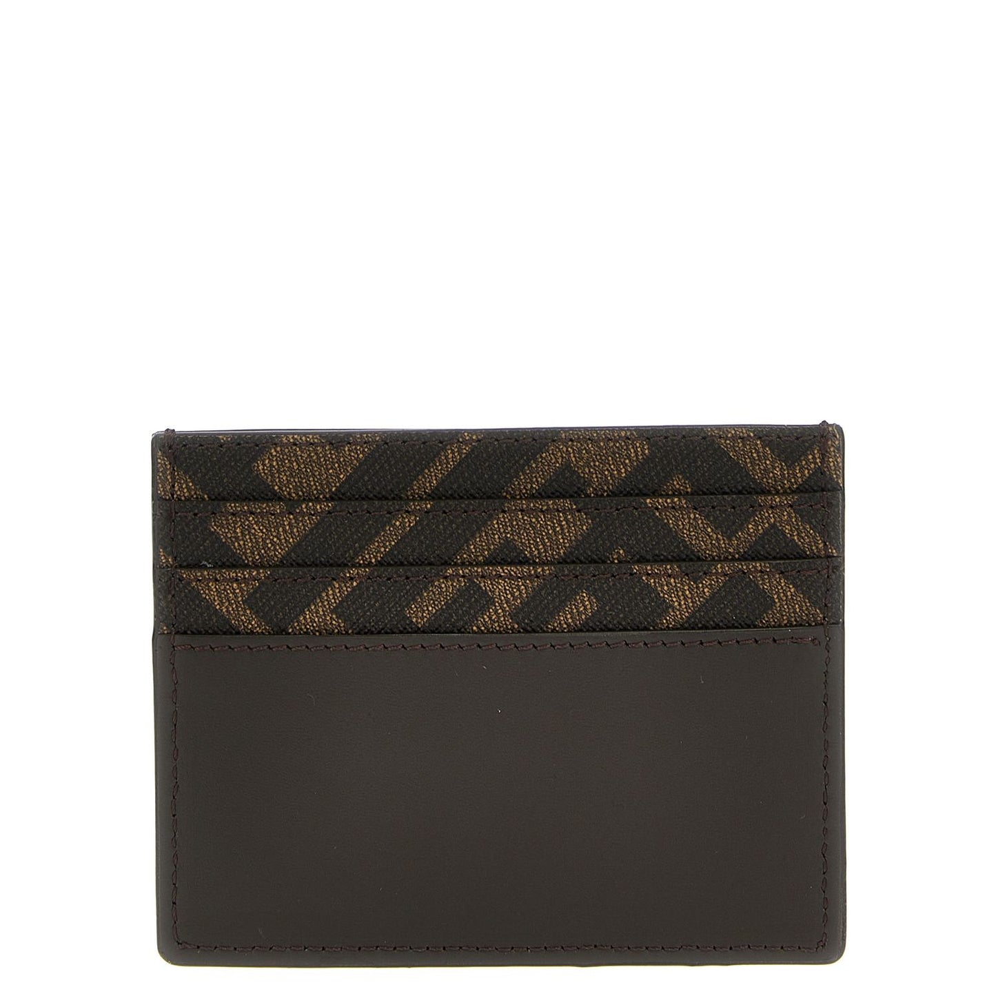 Fendi Brown Calf Leather Bos Taurus Cardholder