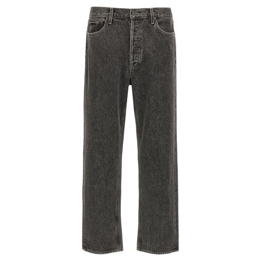 Agolde Gray Cotton Straight-Leg Jeans