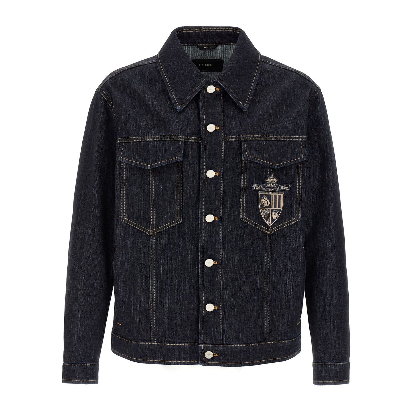 Fendi Blue Cotton Denim Jacket