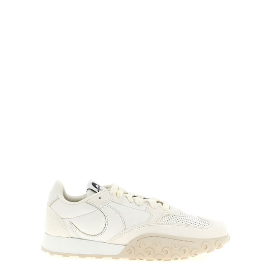 Marine Serre White Calfskin Athletic Sneakers
