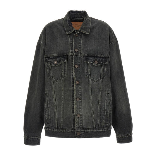Balenciaga Gray Cotton Denim Jacket