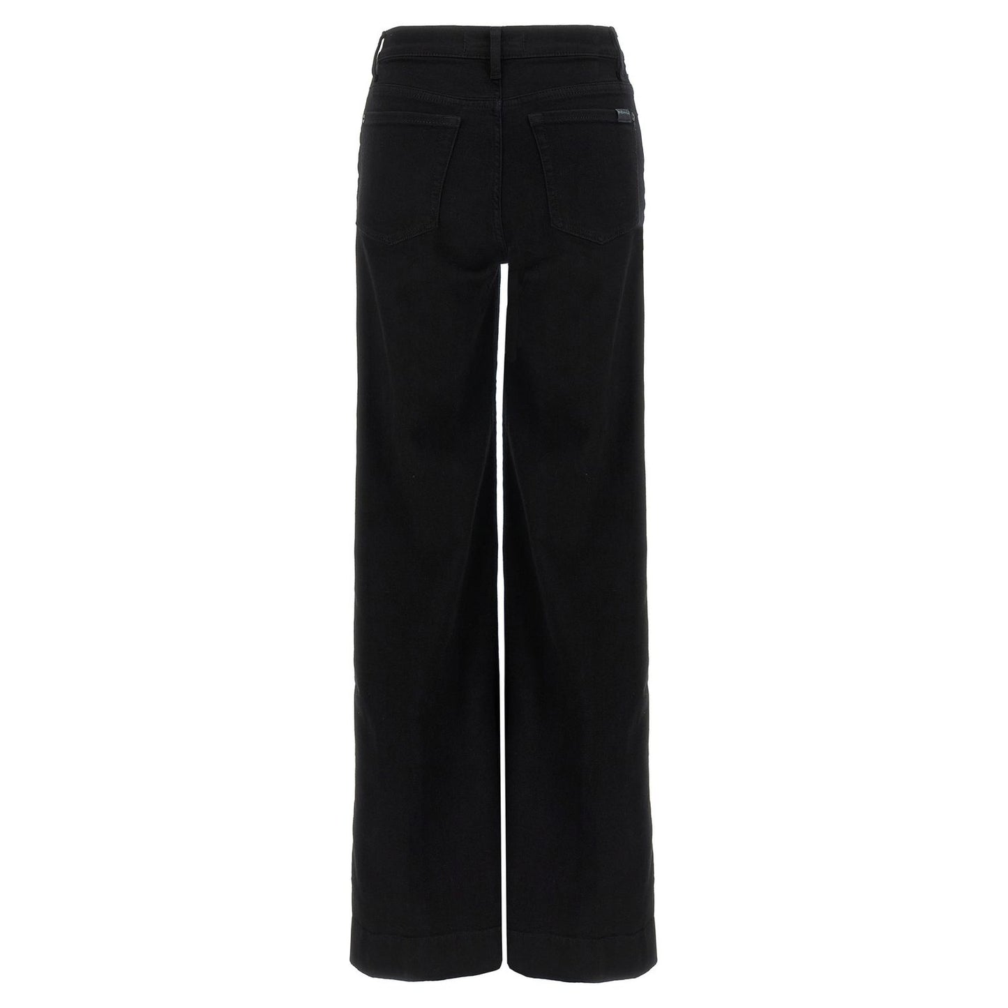7 For All Mankind Black Cotton Flared Jeans