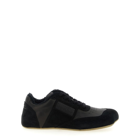 MM6 Maison Margiela Black Calfskin Athletic Sneakers