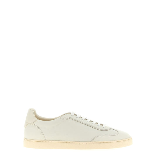 Brunello Cucinelli White Goatskin Low Top Sneakers