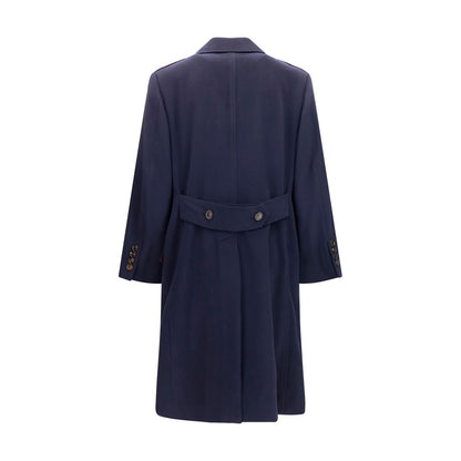 Brunello Cucinelli Blue Wool Oves Aries Coat