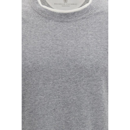 Brunello Cucinelli Gray Cotton T-Shirt