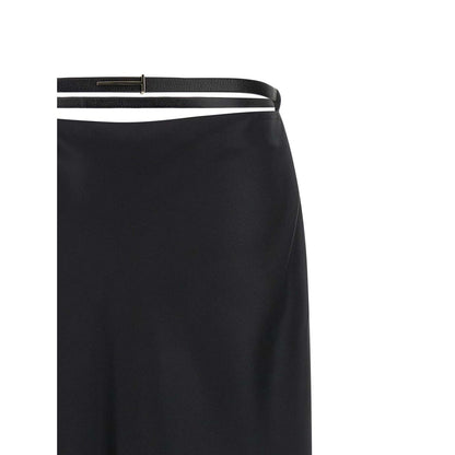 Tom Ford Black Silk Midi Skirt