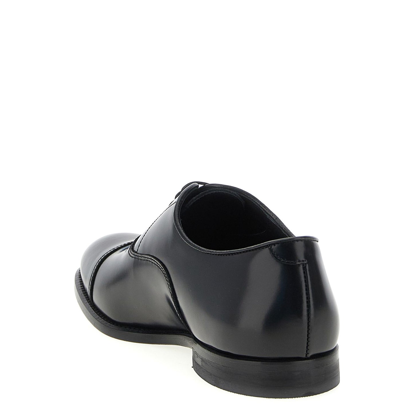 Doucal's Black Calfskin Oxfords And Derbies