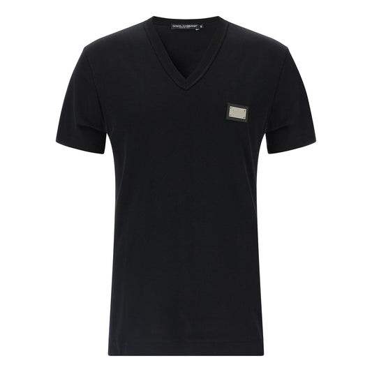 Dolce & Gabbana Black Cotton T-Shirt