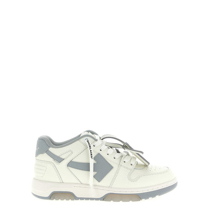 Off-White Gray Leather Low Top Sneakers