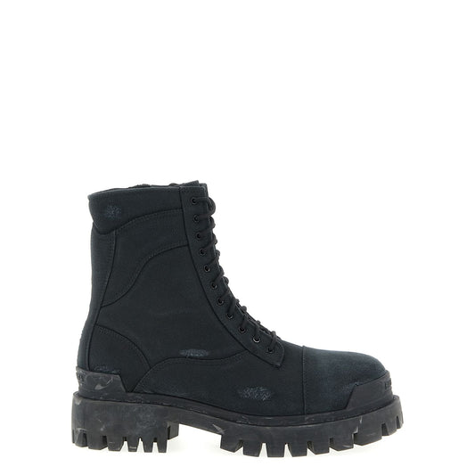 Balenciaga Black Cotton Chelsea Boots