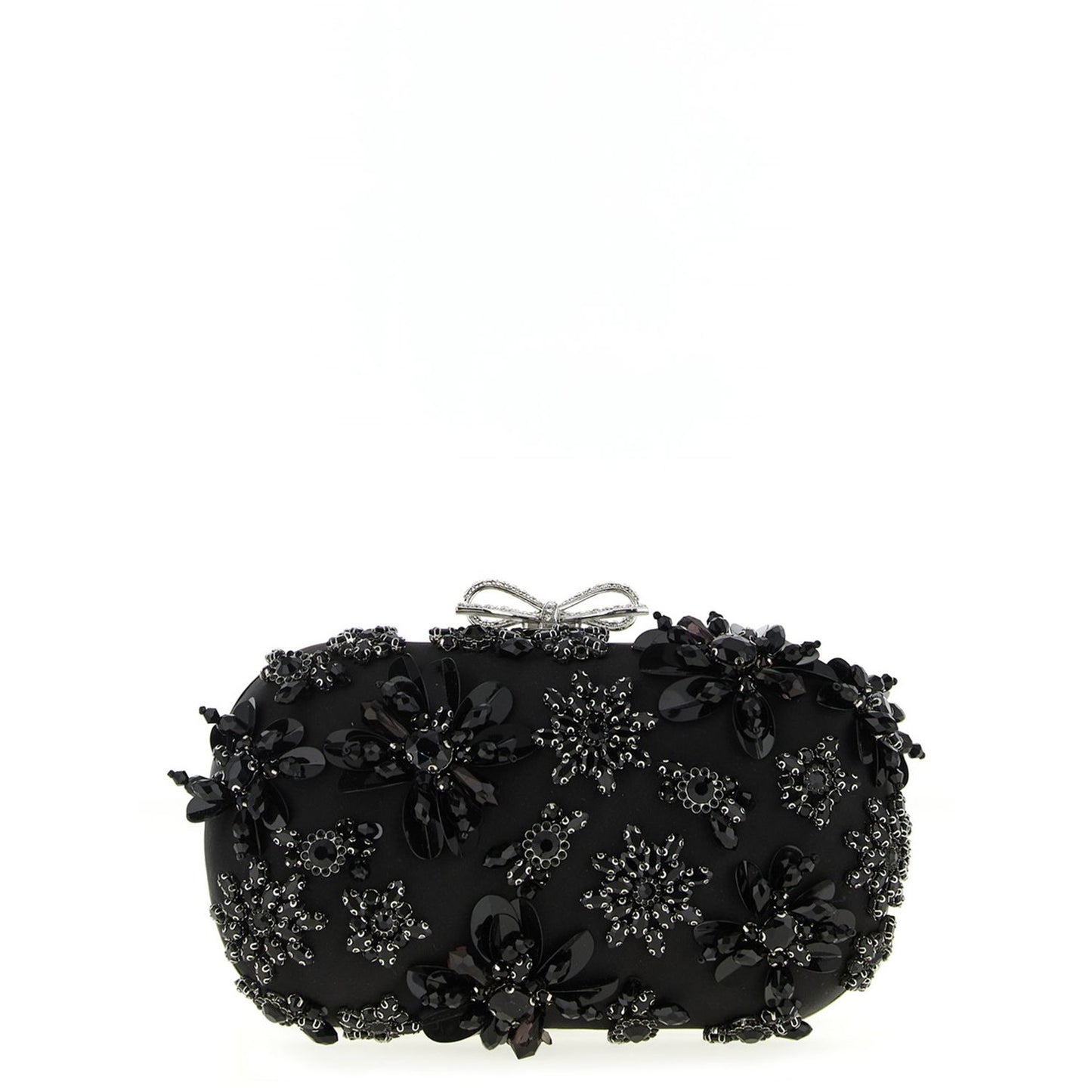 Self-Portrait Black Polyester Clutch Bag