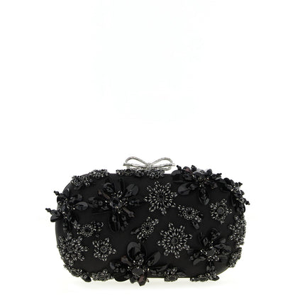 Self-Portrait Black Polyester Clutch Bag