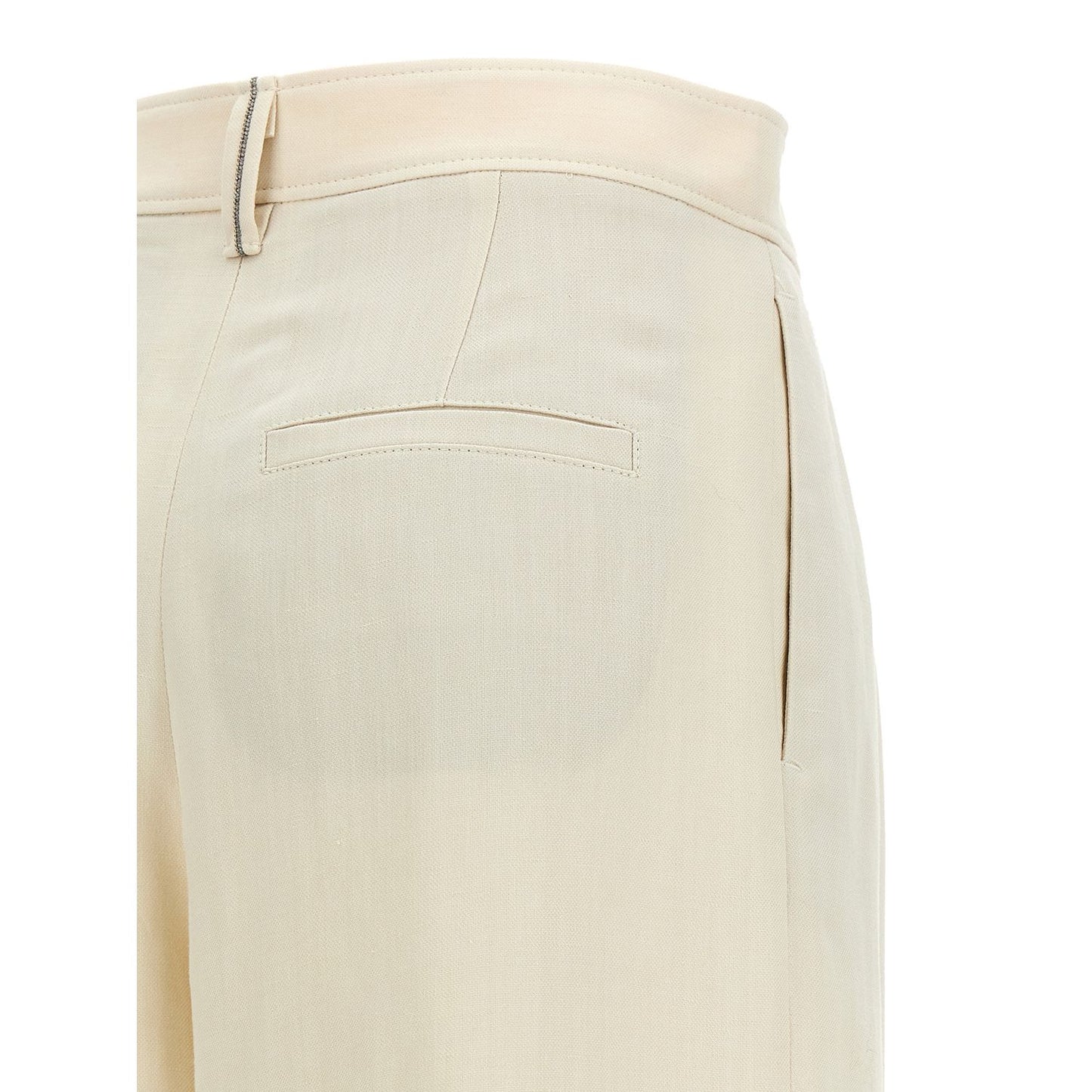 Brunello Cucinelli White Viscose Casual Pants