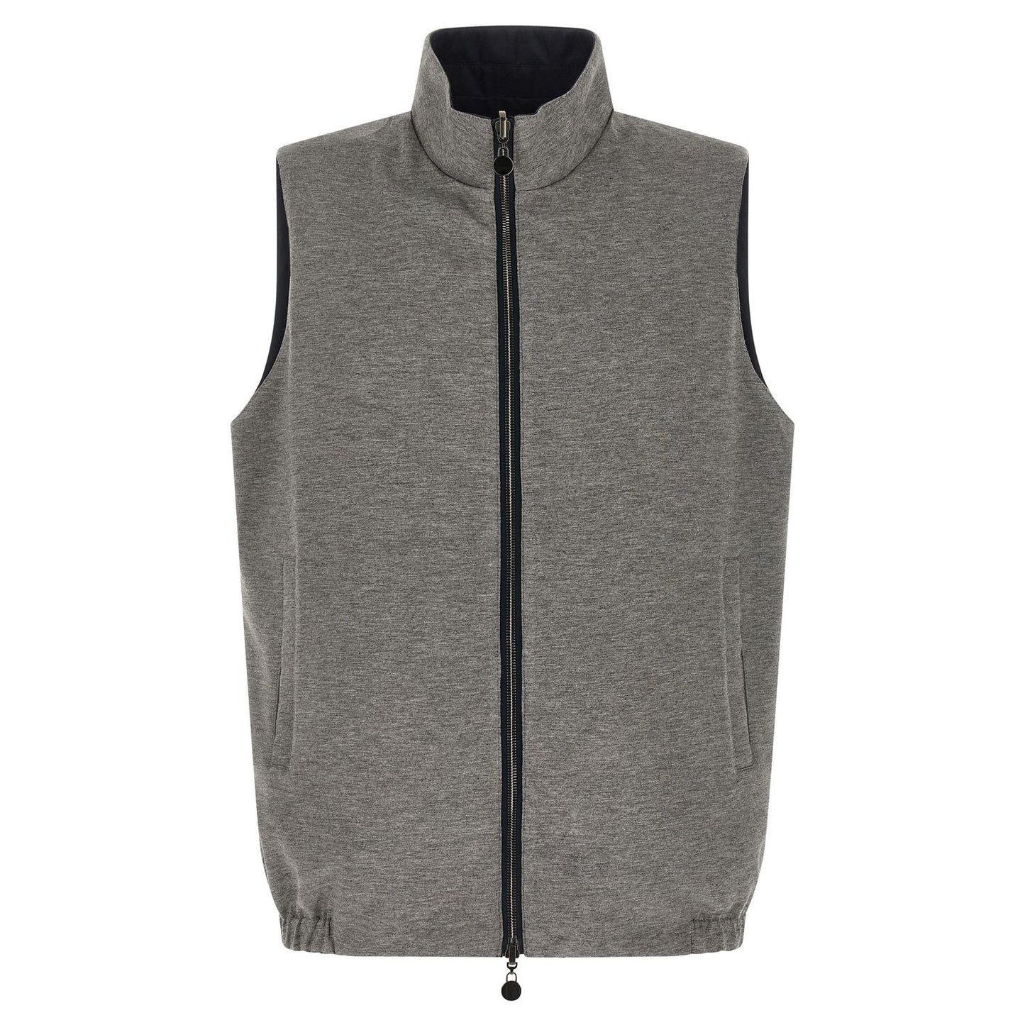 Kiton Blue Cotton Sleeveless Jacket