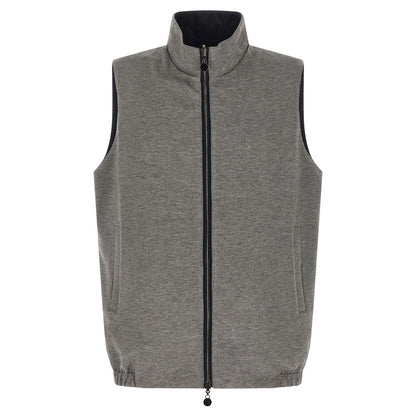 Kiton Blue Cotton Sleeveless Jacket