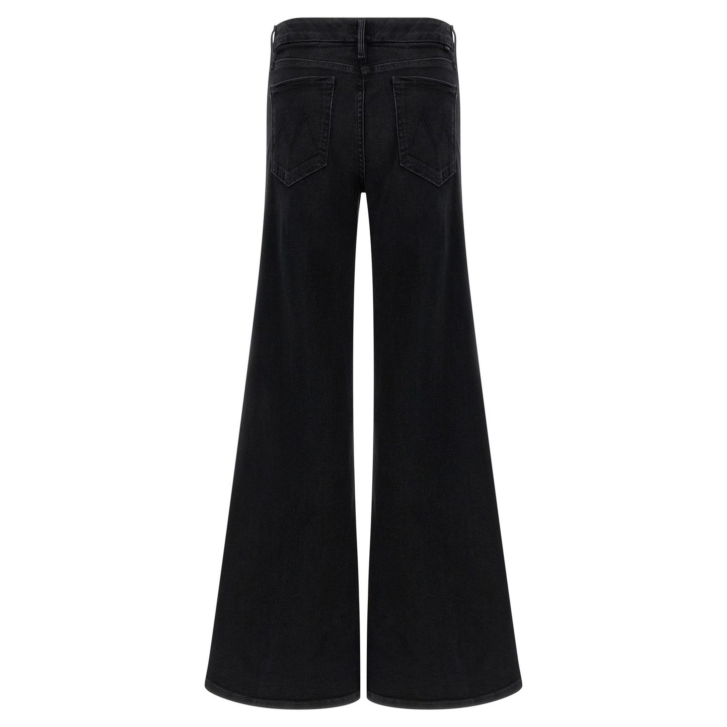 Mother Denim Black Cotton Flared Jeans